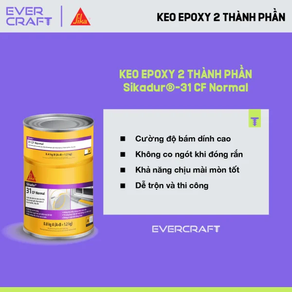 Keo cấy thép Sikadur 31CF Normal (1.2kg/bộ) - Hình ảnh 3