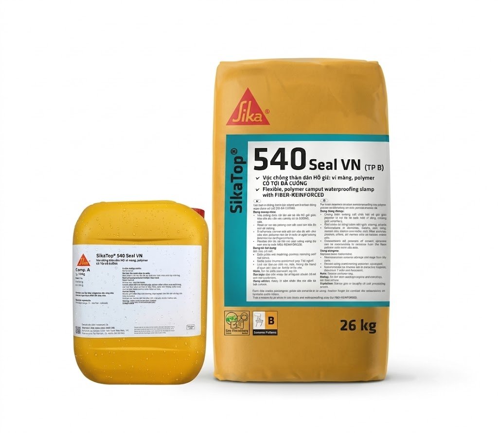 SikaTop 540 Seal VN | Vữa Chống Thấm Xi Măng Đàn Hồi Có Sợi Gia Cường 1 SikaTop 540 Seal VN | Vữa Chống Thấm Xi Măng Đàn Hồi Có Sợi Gia Cường