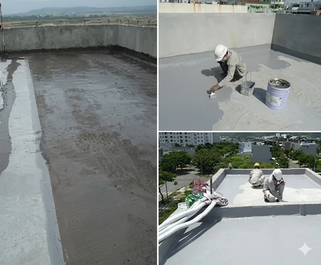 Công trình sử dụng hệ màng chống thấm dán với Sarnacol 2152