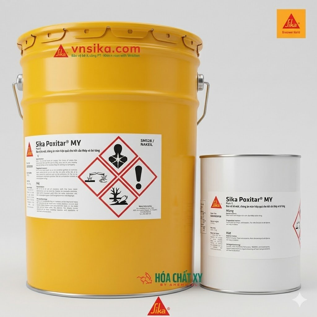 Sika® Poxitar® MY | Sơn phủ epoxy bitum bảo vệ chống ăn mòn cho kết cấu thép và bê tông