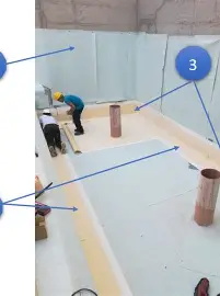 Thi công băng dán SikaProof ép chặt rulo