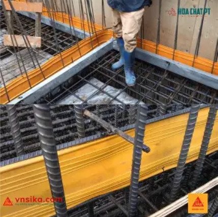 Băng cản nước đặt ngoài khe co giãn bê tông