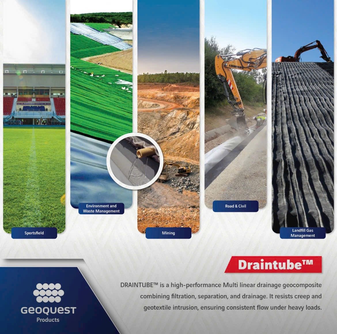 Draintube™ – Thảm ống thoát nước & thu khí địa kỹ thuật (Geoquest–Afitex) - Ảnh 48