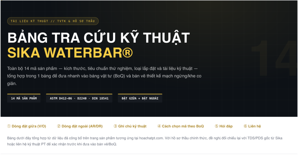 Bang Tra Cuu Ky Thuat Sika Waterbar