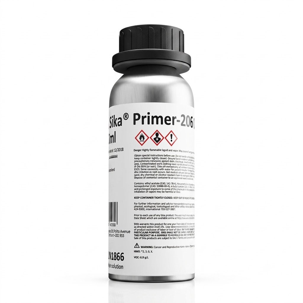 Sika® Primer-206 G+P — sơn lót tăng bám dính cho kính gốm nhựa trước khi dán keo PU silicone