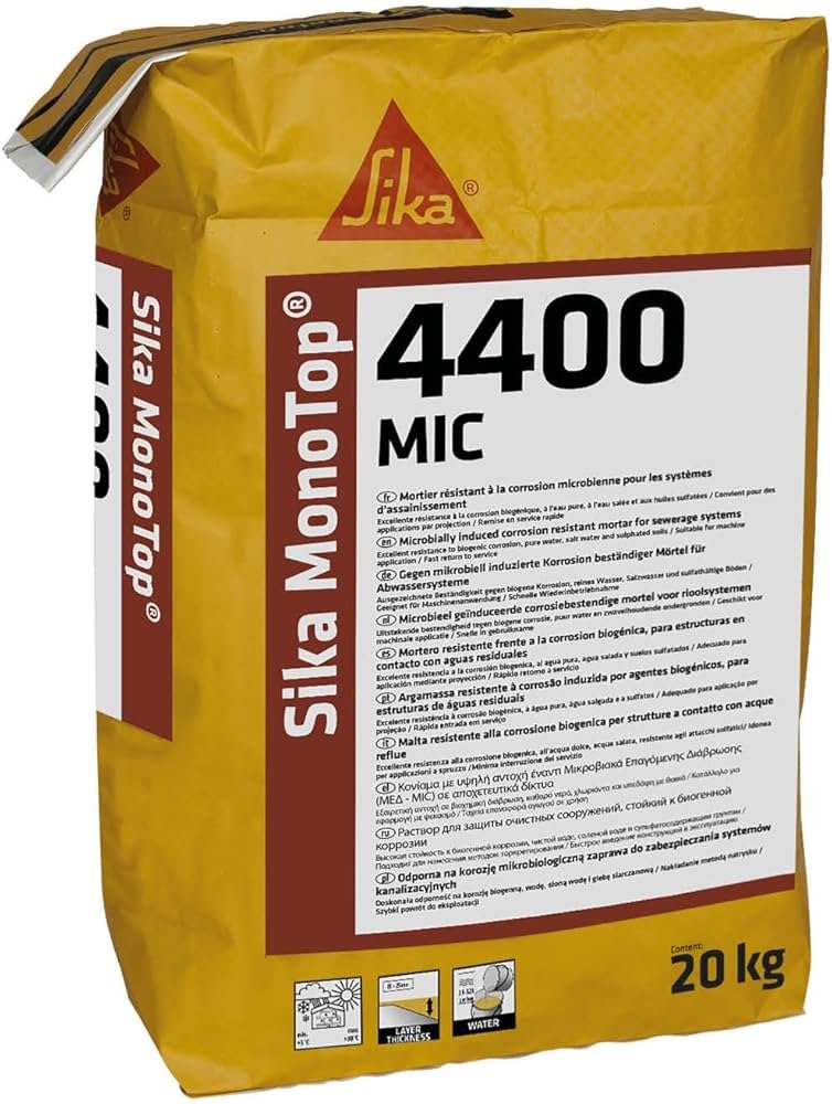 Sika MonoTop®-4400 MIC | Vữa sửa chữa bê tông kết cấu cho môi trường vi sinh ăn mòn 1 Sika MonoTop®-4400 MIC | Vữa sửa chữa bê tông kết cấu cho môi trường vi sinh ăn mòn
