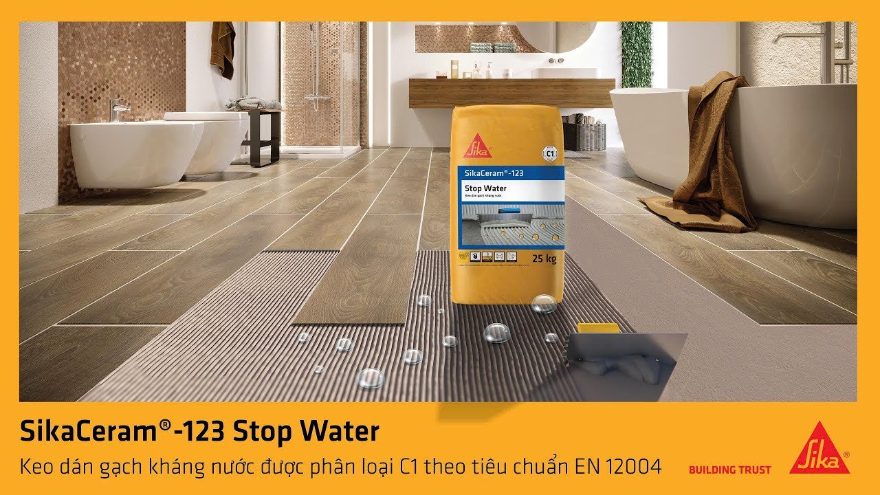 SikaCeram®-123 Stop Water | Keo dán gạch kháng nước gốc xi măng cho sàn và tường nội thất 2 SikaCeram®-123 Stop Water | Keo dán gạch kháng nước gốc xi măng cho sàn và tường nội thất - Ảnh 2