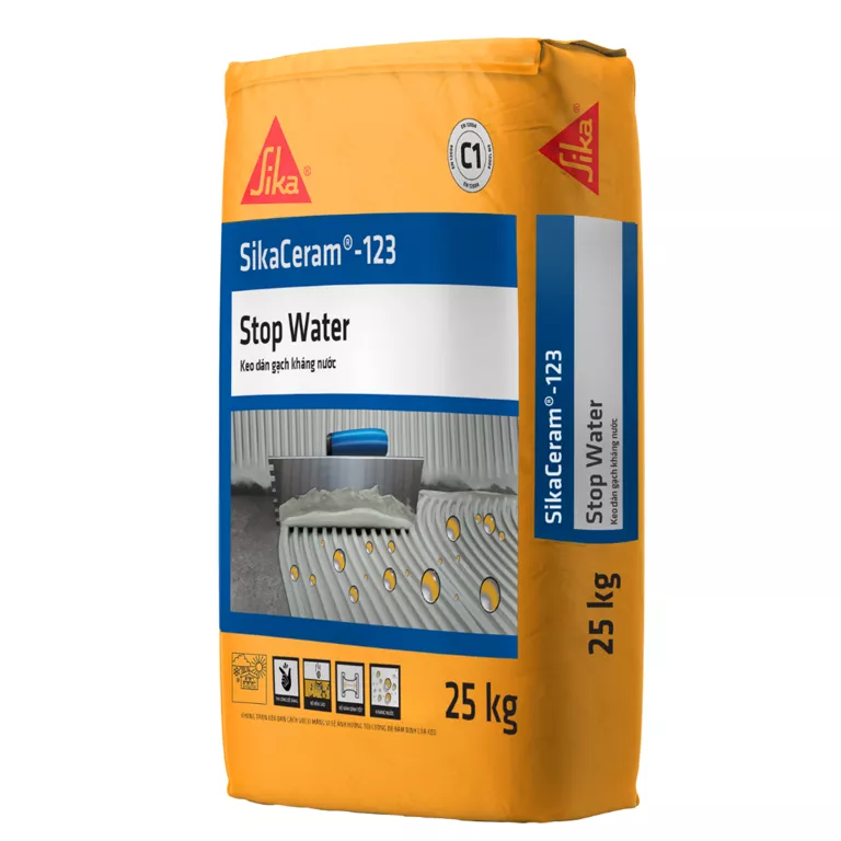 SikaCeram®-123 Stop Water | Keo dán gạch kháng nước gốc xi măng cho sàn và tường nội thất 1 SikaCeram®-123 Stop Water | Keo dán gạch kháng nước gốc xi măng cho sàn và tường nội thất