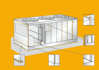 Ứng dụng Sikaflex-953 AF kết cấu góc khung kim loại HVAC