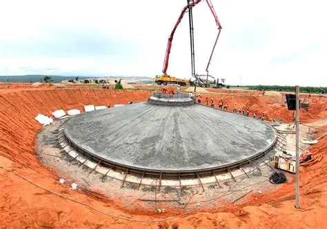 Thi công rót SikaGrout-3200 tại móng tháp điện gió