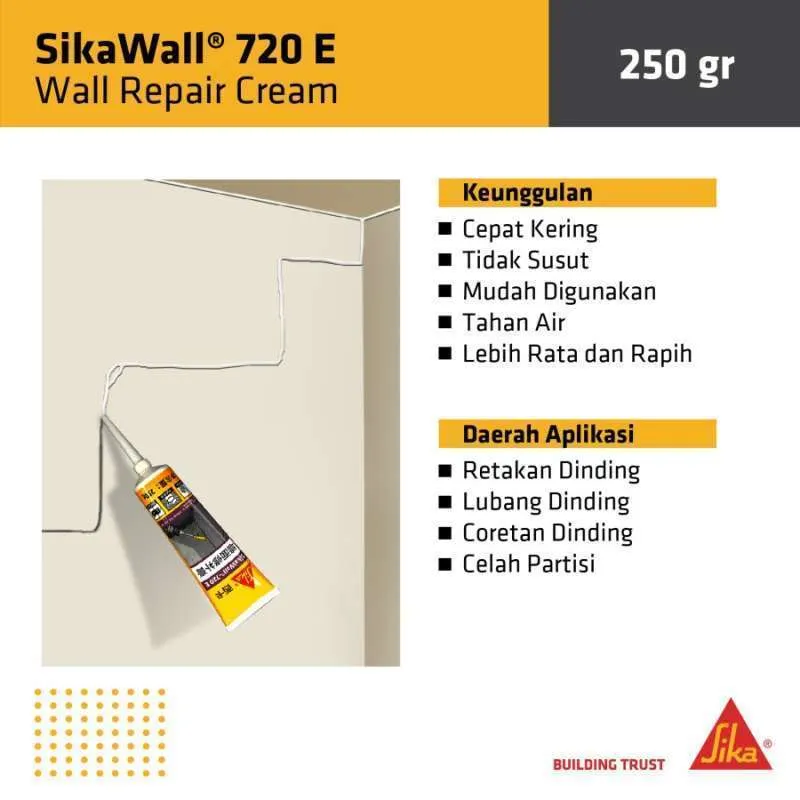 Ứng dụng SikaWall-720 E sửa lỗ đinh vít trên tường nội thất