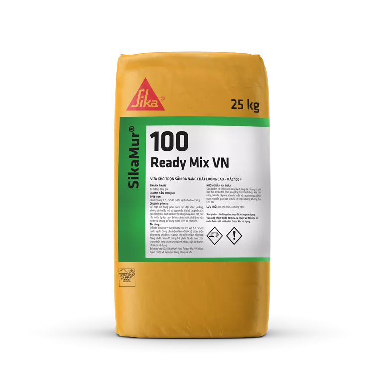 SikaMur®-100 Ready Mix VN | Vữa khô trộn sẵn chất lượng cao cho xây gạch và trát tường nội ngoại thất