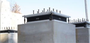 Elastomeric bearings Bearings being installed