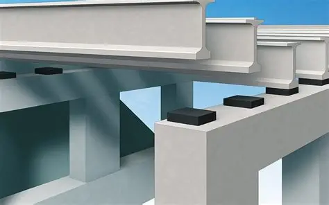 Gối cao su đơn giản Freyssinet — cận cảnh khối cao su nguyên khối không cốt thép