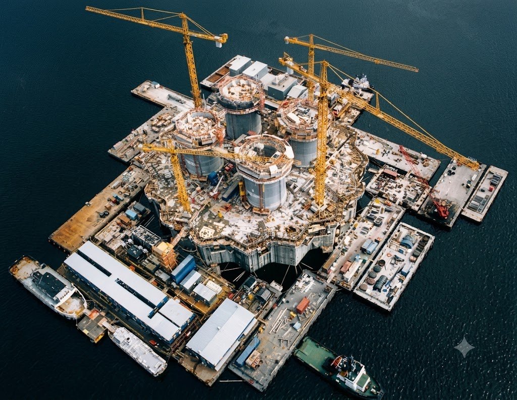 Bệ giàn khoan Hibernia, Canada — công trình sử dụng neo dự ứng lực AnC15