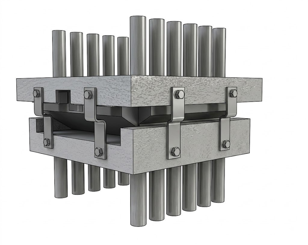 Gối tuyến tính TETRON Linear rocker bearing Freyssinet kinh tế cho kết cấu thép xoay một chiều