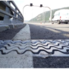 Road Expansion Joint LW Close up view of noise reduction system on Nantua Bridge A40 Highway France