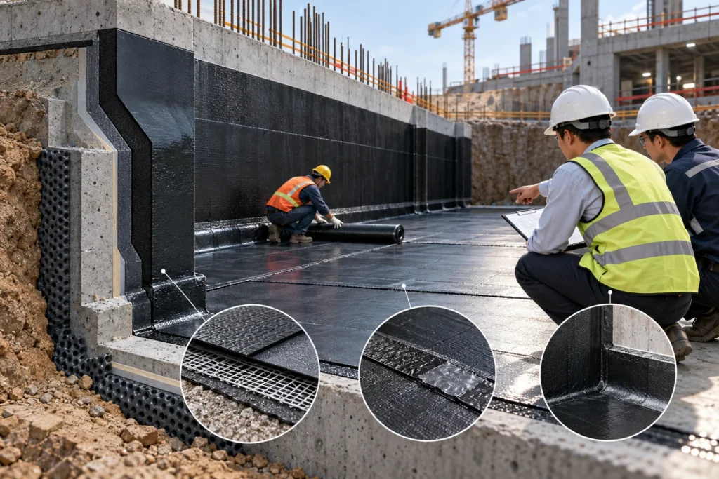 Minh họa: Checklist kiểm tra & nghiệm thu màng chống thấm Bitumen cho tư vấn giám sát