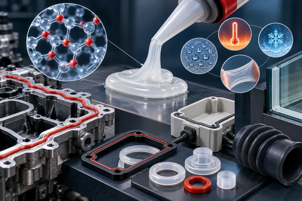 Minh họa: Cao su silicone là gì? Cơ chế, đặc tính, ưu nhược điểm và ứng dụng