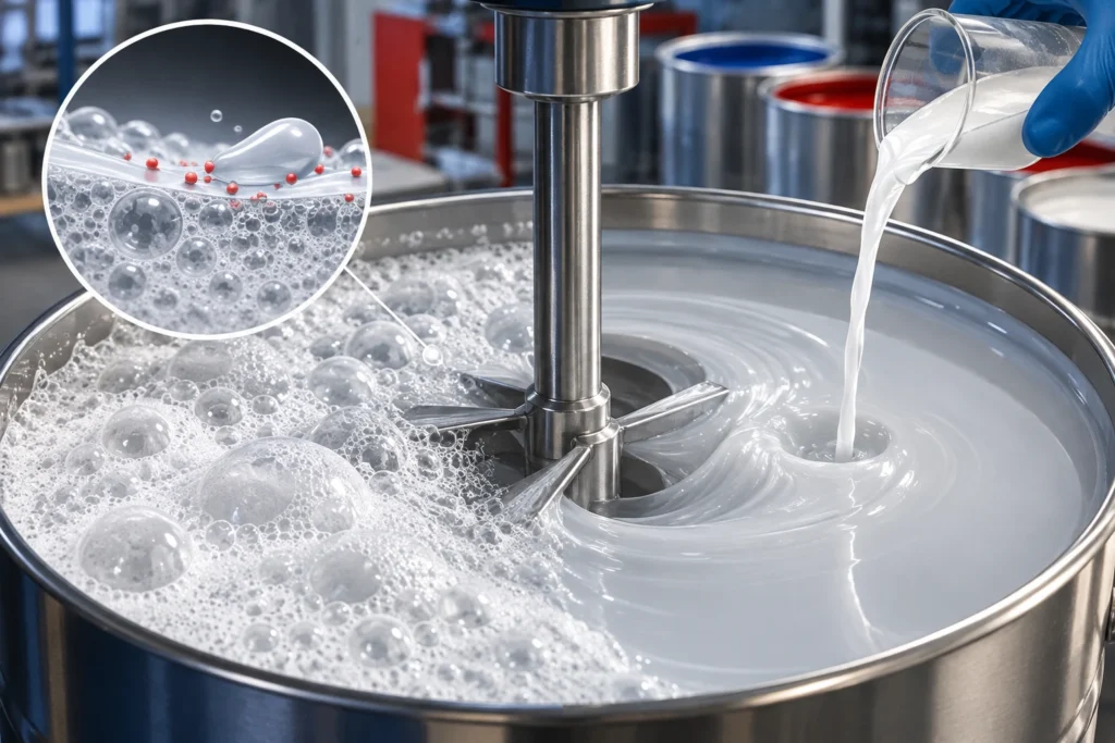 Minh họa: Chất phá bọt (antifoam) là gì? Cơ chế, đặc tính, ưu nhược điểm và ứng dụng