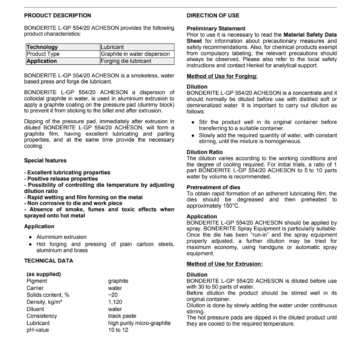 BONDERITE L-GP 554/20 Trang tài liệu kỹ thuật hãng