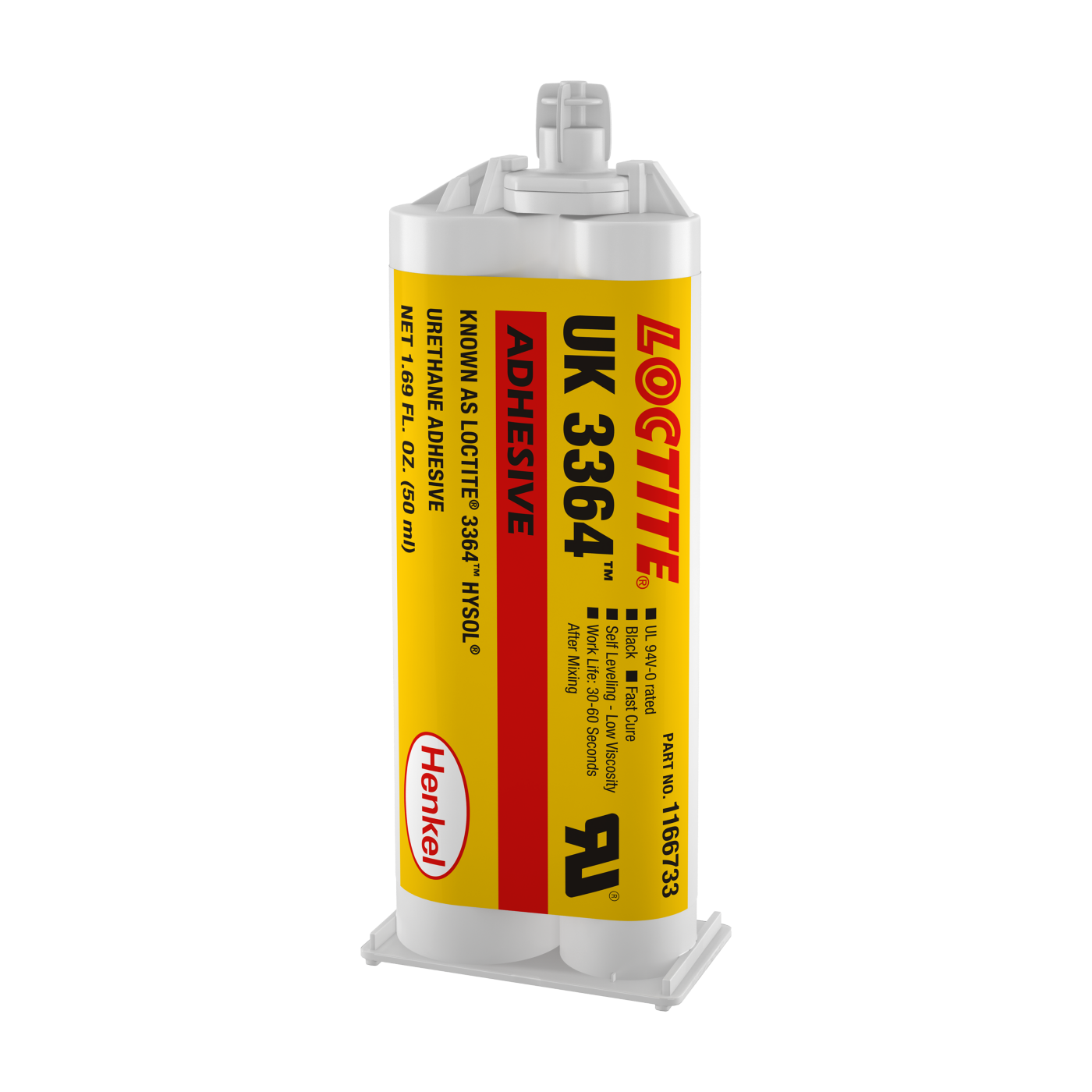 Loctite 3364 | Urethane chống cháy, mix 1:2, work life 45 giây, đạt UL 94V-O, cứng 1 LOCTITE UK 3364 Ảnh sản phẩm hãng