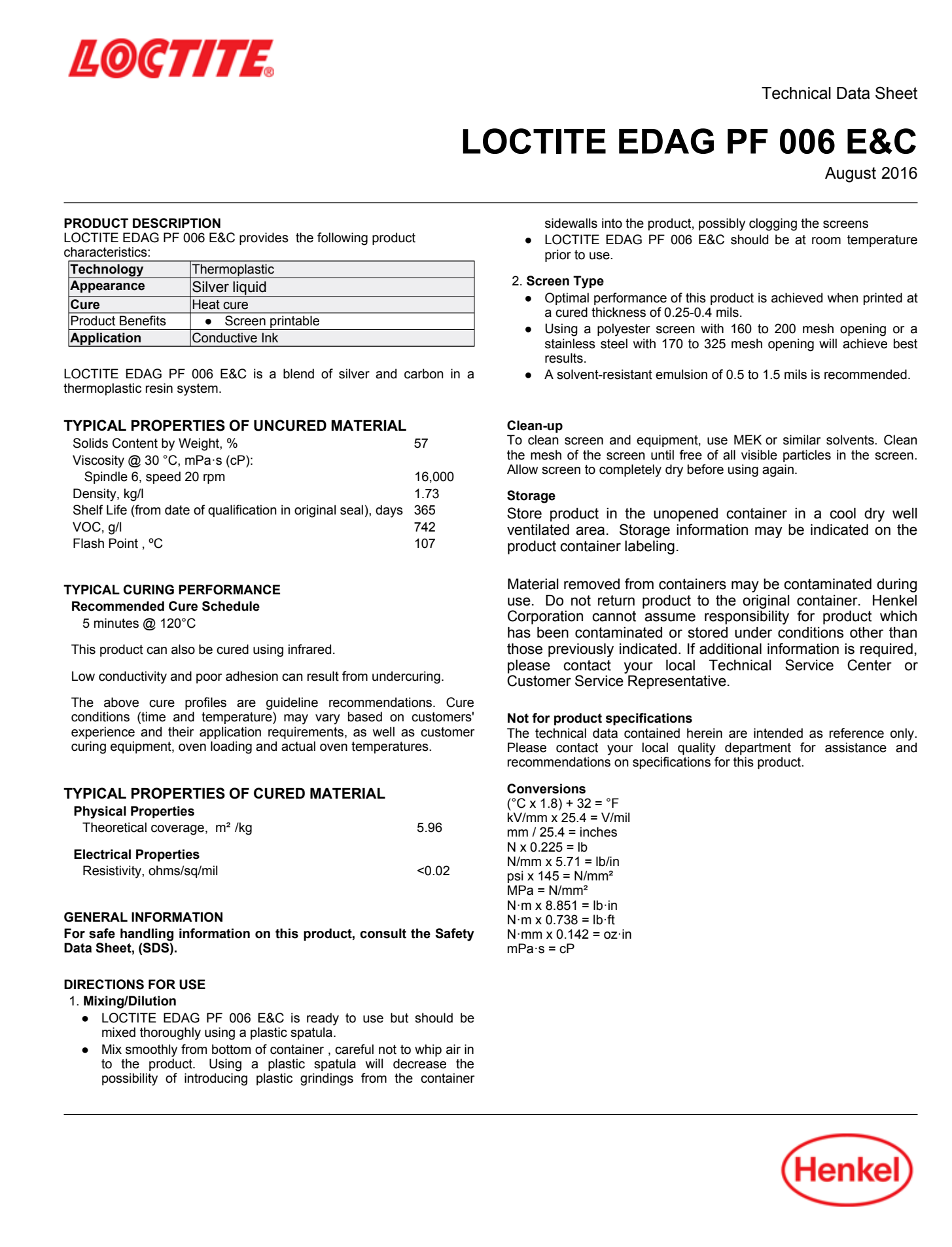 Loctite Edag PF 006 E&C | Mực bạc–carbon in lưới điện trở thấp, dẻo 5 Hình minh hoạ Loctite® Edag PF 006 E&C