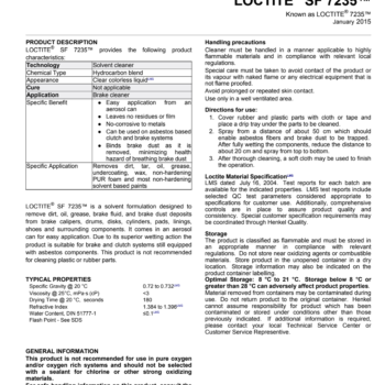 LOCTITE SF 7235 Trang tài liệu kỹ thuật hãng