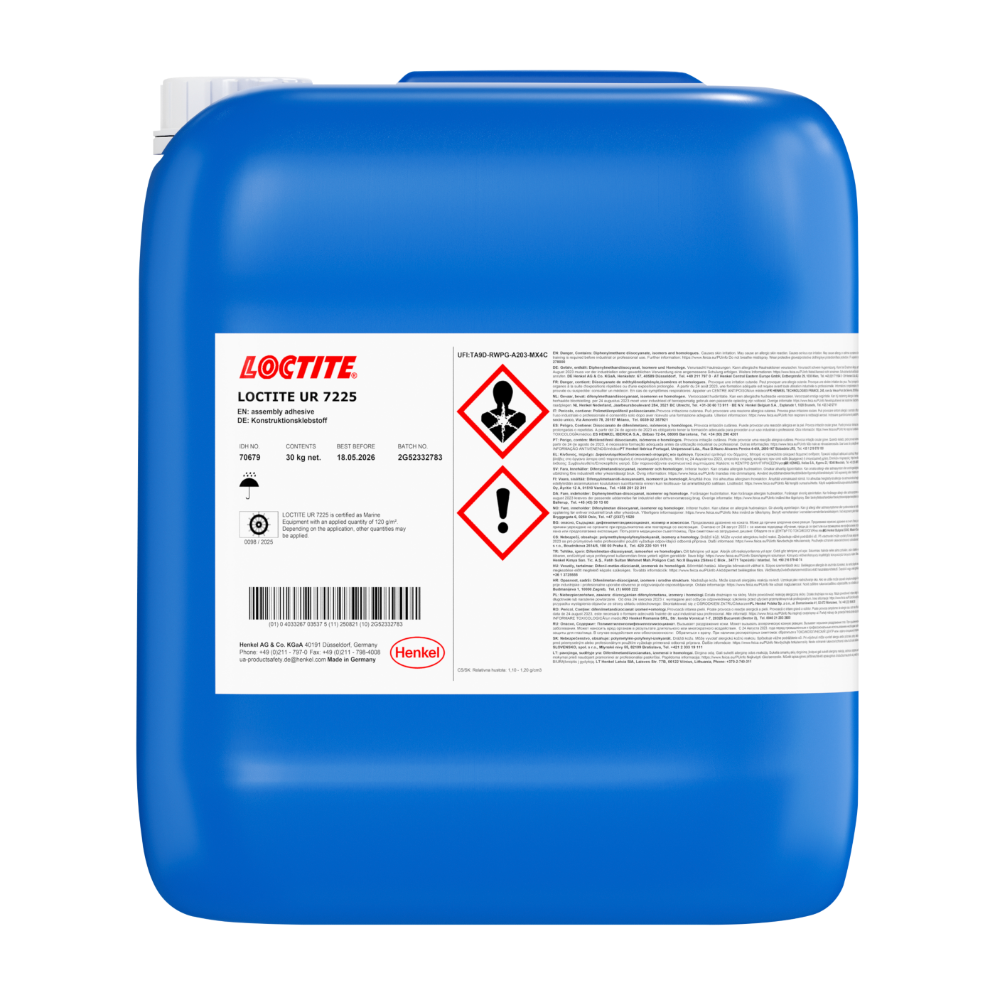 Loctite UR 7225 | Keo PU 1 thành phần không dung môi dán tấm sandwich 1 LOCTITE UR 7225 Ảnh sản phẩm hãng